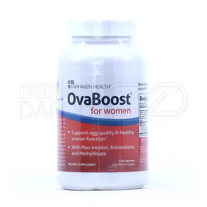fairhaven-health-ovaboost-capsule-for-women-120pack (1) بستهبندی کپسول اوا بوست فیرهون هلث مخصوص بانوان، مکمل بهبود کیفیت تخمک و عملکرد تخمدان