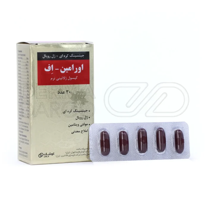 daewon-pharm-oramin-f-30soft-caps (1) کپسول ژلاتینی اورامین اف کوشان فارمد در بسته بندی شیک، حاوی جینسینگ و رویال ژلی، تقویت کننده سیستم ایمنی، انرژی زا و ترمیم کننده زخم