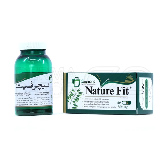 کپسول نیچرفیت دیموند، با سبوس جودوسر و فیبر بتاگلوکان، در قوطی ۶۰ عددی، کاهش اشتها، سلامت روده، کنترل کلسترول و قند خون.