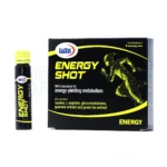 ویال انرژی شات یوروویتال، با طعم کولا، حاوی منیزیم و تائورین، در بسته‌بندی ویال، افزایش انرژی، رفع خستگی و تقویت سیستم ایمنی.