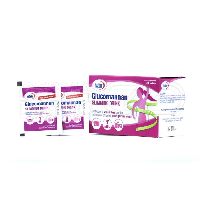 بسته‌بندی ساشه گلوکومانان با طعم پرتقال، مکمل کاهش اشتها و وزن، کمک به کاهش کلسترول و رفع یبوست در بزرگسالان