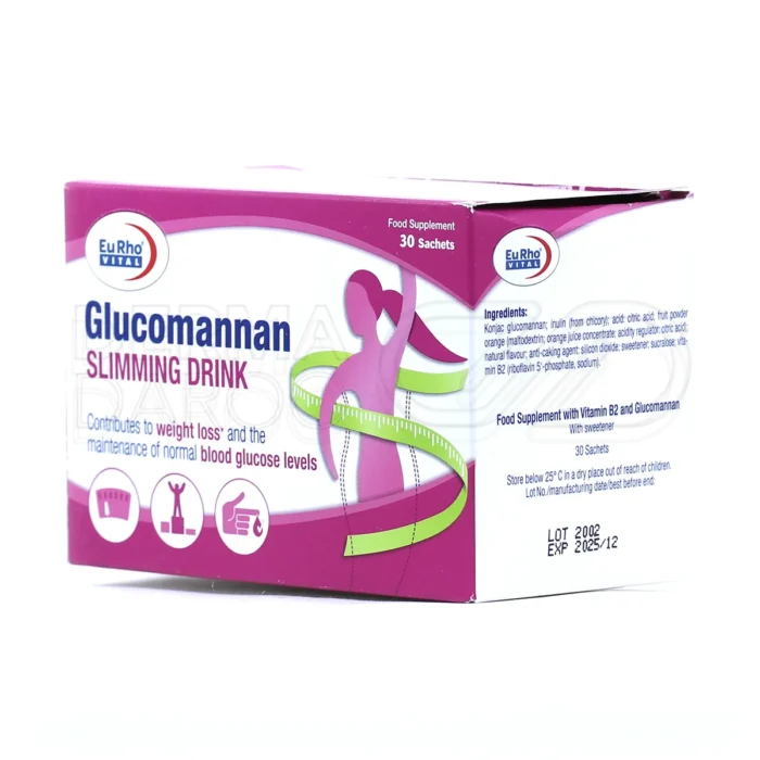 ساشه کاهش‌دهنده اشتها گلوکومانان با طعم پرتقال و فیبر طبیعی محلول