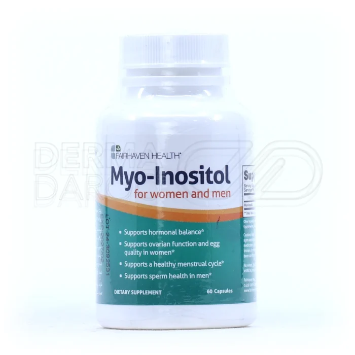 بسته‌بندی کپسول مایو اینوزیتول فیرهون هلث مناسب برای تقویت باروری زنان و مردان، تنظیم چرخه قاعدگی و افزایش کیفیت تخمک و اسپرم