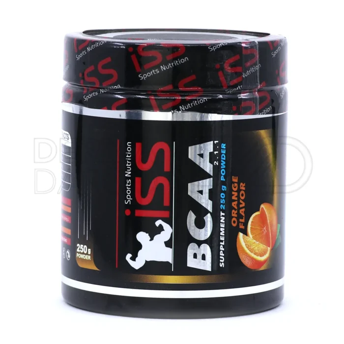 پودر بی سی ای ای آی اس اس در قوطی پلاستیکی، حاوی ال لوسین و ویتامین B6، مکمل عضله سازی و جلوگیری از تحلیل