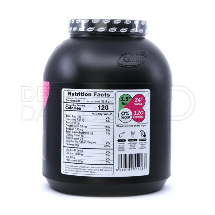 وی پروتئین کاله 1800 گرم، با 5 گرم BCAA، فاقد لاکتوز، مناسب بازسازی و حفظ بافت عضلانی