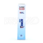 کاندوم ۰.۰۳ میلی‌متر کدکس، نازک و مقاوم، مناسب برای تجربه لذت‌بخش.