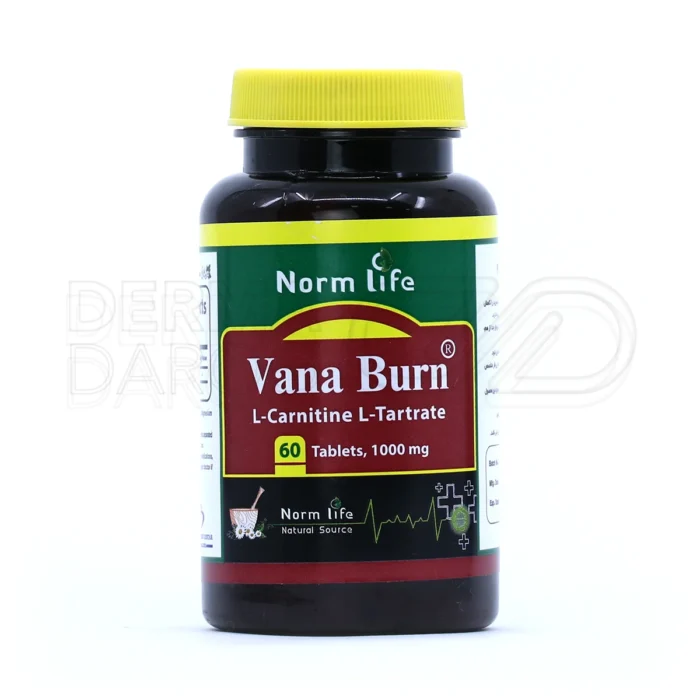 قرص وانا برن نورم لایف، بسته‌بندی مقاوم، مکمل ال-کارنیتین، چربی‌سوز، تقویت سوخت‌وساز.