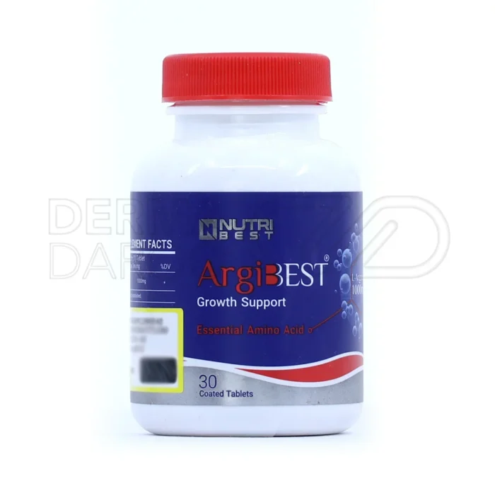 بسته قرص آرژی‌بست نوتری‌بست؛ مکمل حاوی ۱۰۰۰ میلی‌گرم ال-آرژینین برای عضله‌سازی، افزایش عملکرد ورزشی و تقویت سیستم ایمنی