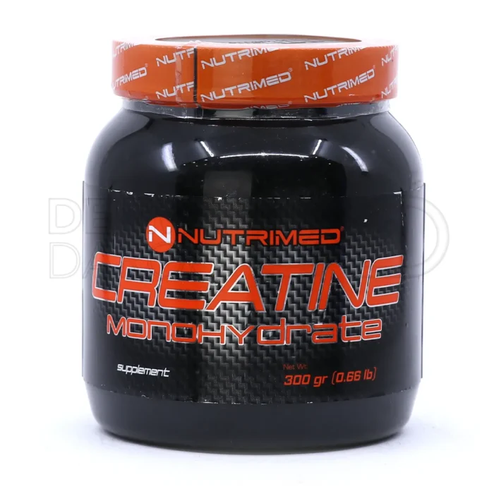 nutrimed-creatine-monohydrate-300-g (1) قوطی پودر کراتین مونوهیدرات نوتریمد، مکمل عضله ساز با جذب بالا، تقویت قدرت و استقامت، مناسب ورزشکاران