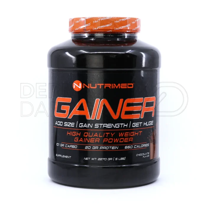 پودر گینر نوتریمد با ۱۰۷ گرم کربوهیدرات و ۲۰ گرم پروتئین وی، افزایش ذخایر گلیکوژن عضلات و تامین انرژی برای تمرینات سخت