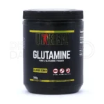 بسته بندی مکمل گلوتامین یونیورسال با طراحی حرفه ای، حاوی اسید آمینه گلوتامین برای رشد عضلات و تقویت سیستم ایمنی