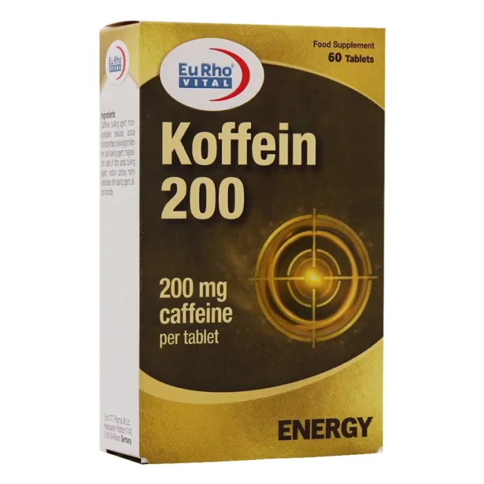 قرص کافئین 200 میلی گرم یوروویتال 60 عددی