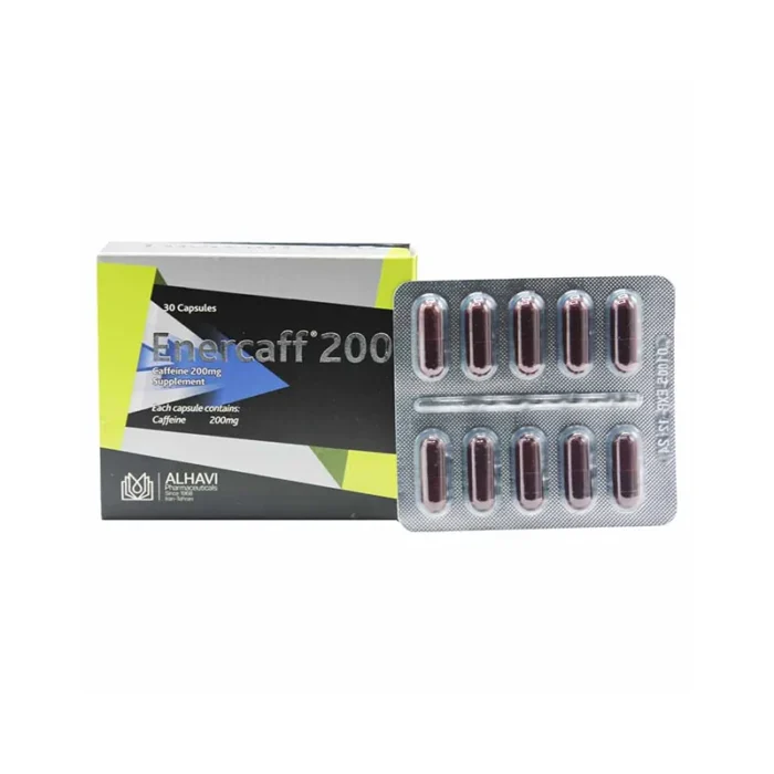 کپسول کافئین انرکاف 200 میلی گرم الحاوی 30 عددی