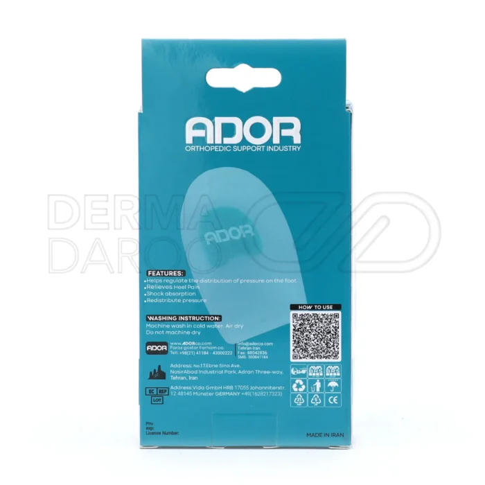 پد طبی خارپاشنه آدور با طراحی ارگونومیک که بر جستگی استخوانی را پوشش داده و فشار را به طور یکنواخت پخش می کند