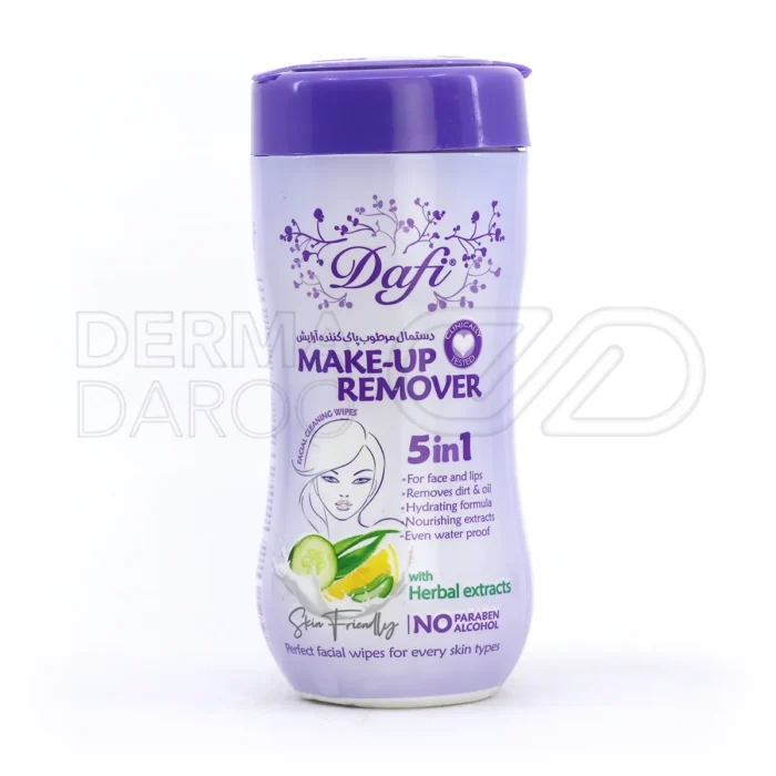 dafi-5-in-1-make-up-remover-wipe-70-pcs (1) دستمال مرطوب پاک کننده آرایش دافی مدل 5 در 1 بسته 70 عددی
