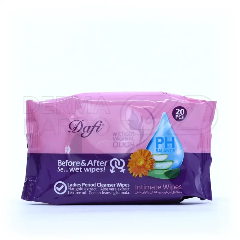 دستمال مرطوب بهداشتی بانوان دافی 20 عددی