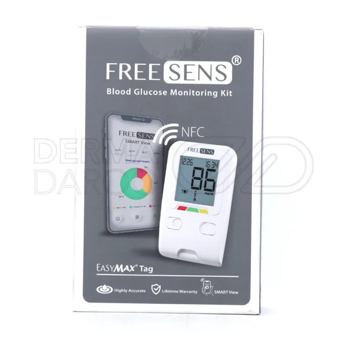 free-sens-blood-glucose-monitoring-system (1) نوار تست قند خون فری سنس در بسته 50 عددی، مناسب دستگاه فری سنس، با نیاز به 0.3 میکرولیتر خون