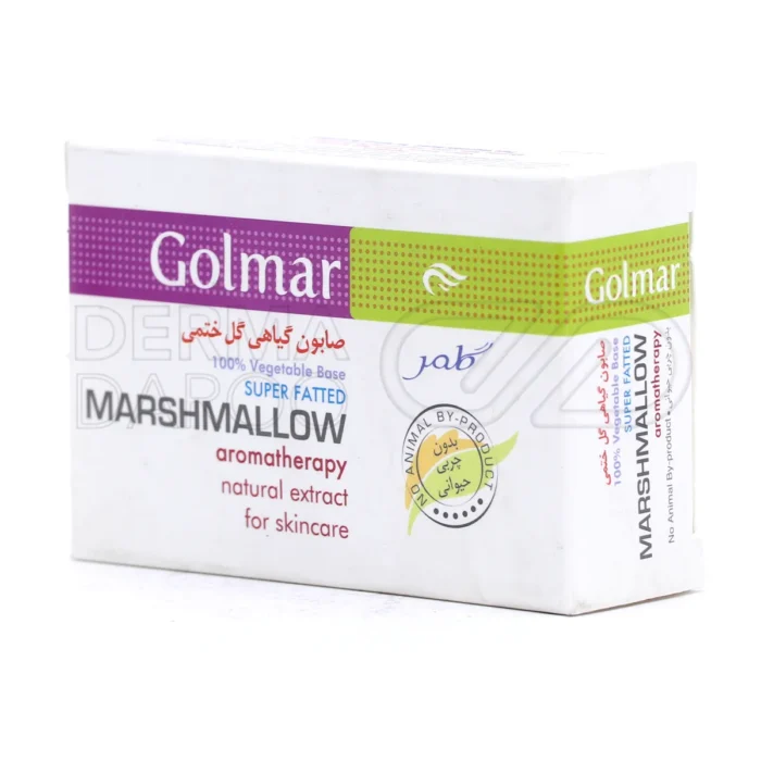 صابون گیاهی گلمر، فاقد چربی حیوانی، با اسانس اسطوخودوس، کاهش کک و مک و التهابات پوستی