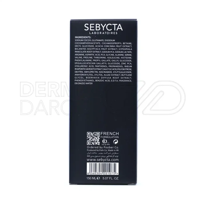 فوم شستشوی صورت سبیکتا ۱۵۰ میلی لیتر شرح ترکیبات محصول به انگلیسی