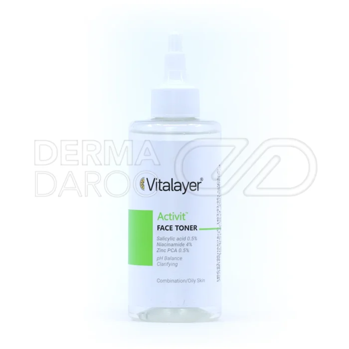 تونر هیدراویت ویتالیر، بسته‌بندی مقاوم، پاک‌کننده ملایم با عصاره درخت چای، کنترل چربی پوست چرب.