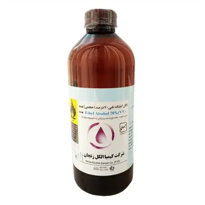 الکل اتیلیک طبی ۷۰ درصد کیمیا الکل زنجان ۱۰۰۰ میلی لیتر