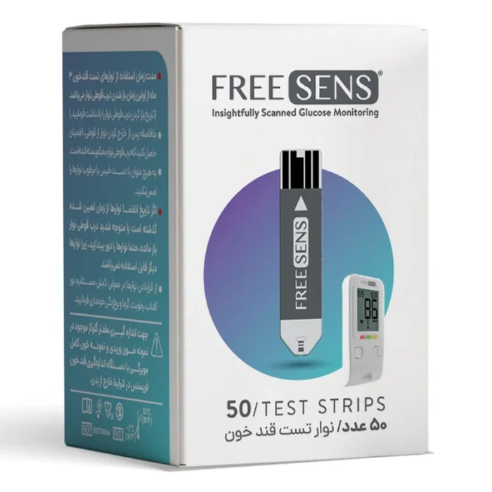 نوار تست قند خون FREESENS بسته 50 عددی نوار تست قند خون FREESENS بسته 50 عددی