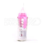 شیشه شیر بیبی لند کد ۲۴۸، با پلی‌پروپیلن و سیلیکون، ضد نفخ، مناسب ۶ تا ۱۸ ماه، فاقد BPA، با درپوش و دسته.