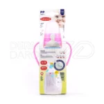 شیشه شیر دسته‌دار آنتی‌کولیک بیبی لند کد ۲۴۸، ۲۴۰ میلی‌لیتر، صورتی و آبی، مناسب ۶ تا ۱۸ ماه، فاقد BPA، با سری فندقی سیلیکونی.