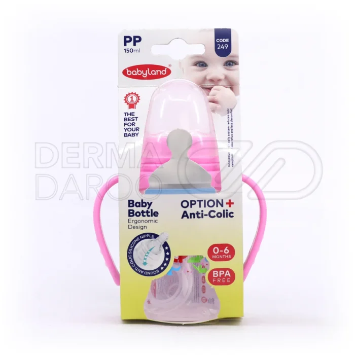 شیشه شیر دسته دار آنتی کولیک بیبی لند کد 249 - تصویر 1