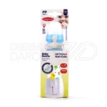 شیشه شیر بیبی لند کد ۳۰۵، ۶ تا ۱۸ ماه، فاقد BPA، با سری سیلیکونی و درپوش، در بسته‌بندی، ضد نفخ، مناسب کودکان.