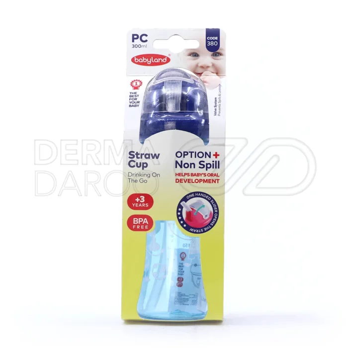 قمقمه بیبی لند ۳۰۰ میلی لیتر مدل ۳۸۰، ساخته شده از پلاستیک با کیفیت، ضد نشت، فاقد BPA، مناسب کودکان