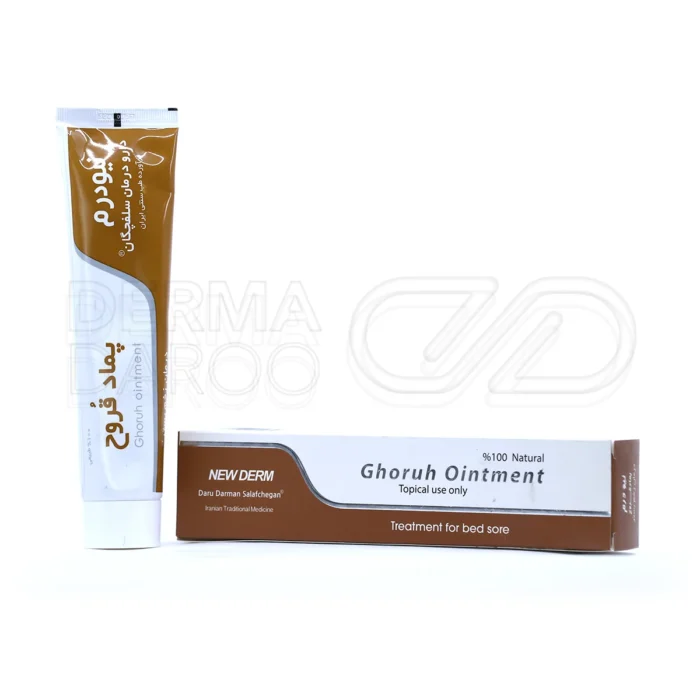 daru-darman-salafchegan-new-derm-ghoruh-ointment-100-g (1) پماد گیاهی ابوالخساء، با موم عسل و روغن زیتون، در تیوپی، درمان زخم بستر، ضد التهاب و عفونت، تسریعکننده ترمیم بافت.