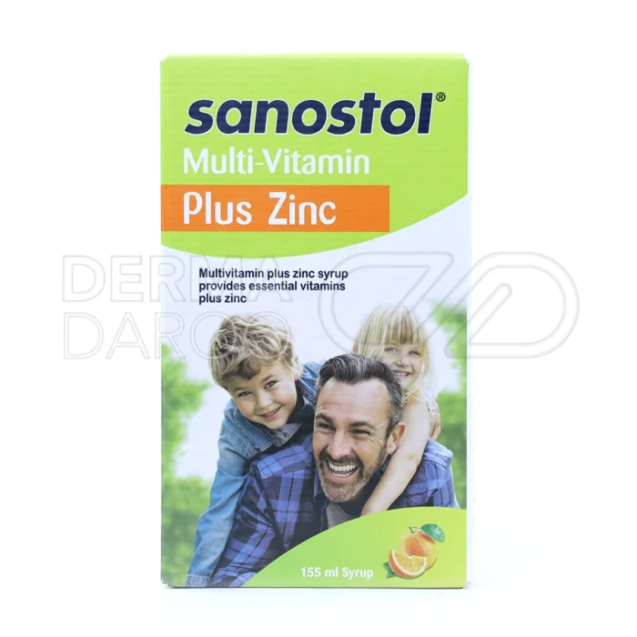 sanostol-multi-vitamin-plus-zinc-syrup-155-ml (1) شربت مولتی سانستول پلاس زینک، با ۱۰ ویتامین و زینک، در بطری، تقویت رشد و سیستم ایمنی کودکان، طعم مطلوب پرتقال.