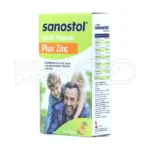 شربت مولتی ویتامین سانستول، با زینک و فولیک اسید، تقویت استخوان، کاهش استرس، طعم پرتقال، مناسب بزرگسالان.