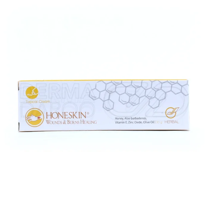 هان اسکین، کرم آنتی‌باکتریال، با عصاره همیشه‌بهار و ویتامین C، ترمیم زخم و سوختگی، لایه‌بردار، حاوی عسل و آلوئه‌ورا.