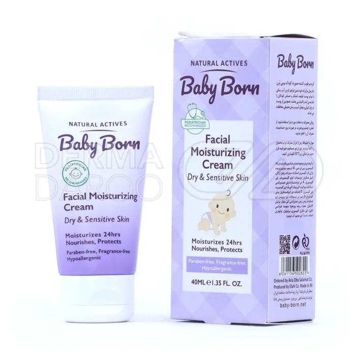 کرم آبرسان بیبی برن، بسته‌بندی مقاوم، مرطوب‌کننده پوست کودک، التیام‌بخش و محافظ پوست خشک و حساس.