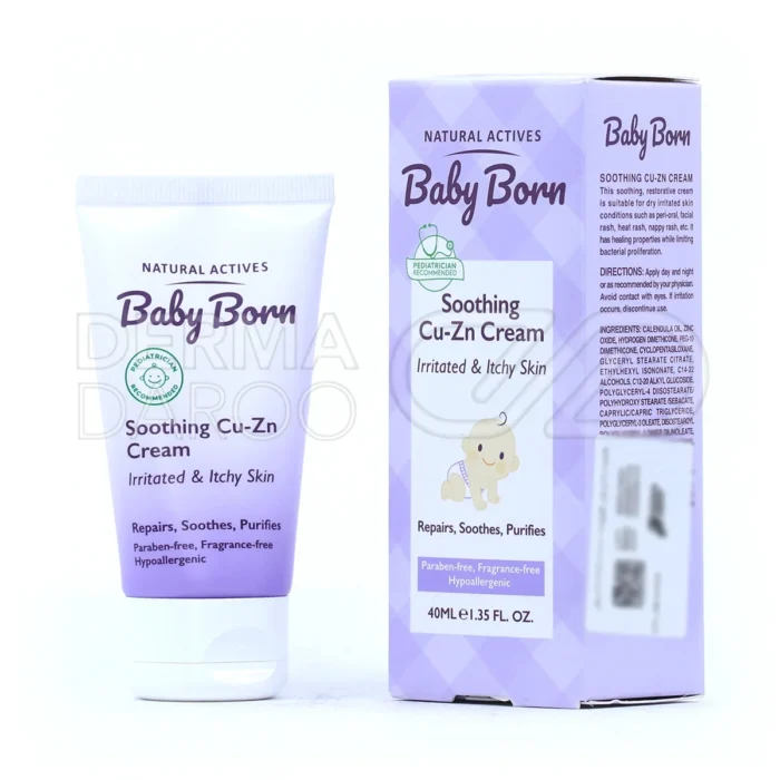 baby-born-smoothing-cu-zu-cream (1) کرم رفع قرمزی بیبی برن، بستهبندی مقاوم، تسکیندهنده پوست کودک، ضدالتهاب، آبرسان و فاقد پارابن.