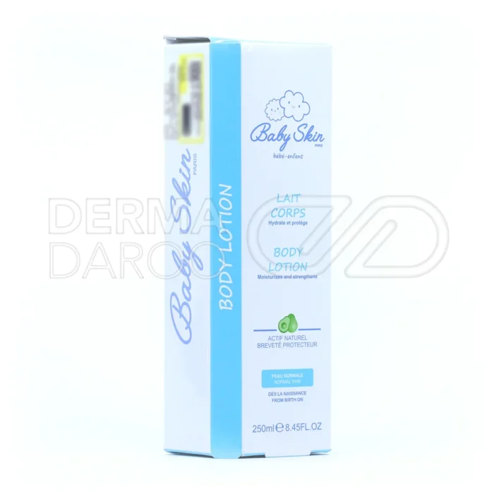 لوسیون کودک بیبی اسکین، با شی باتر، رطوبت‌رسانی قوی پوست بدن.