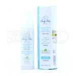 شامپو فوم ضد شوره نوزادان بیبی اسکین، بطری پمپ‌دار 200 میلی‌لیتری، پاک‌کننده ملایم شوره و چربی، بدون سولفات.