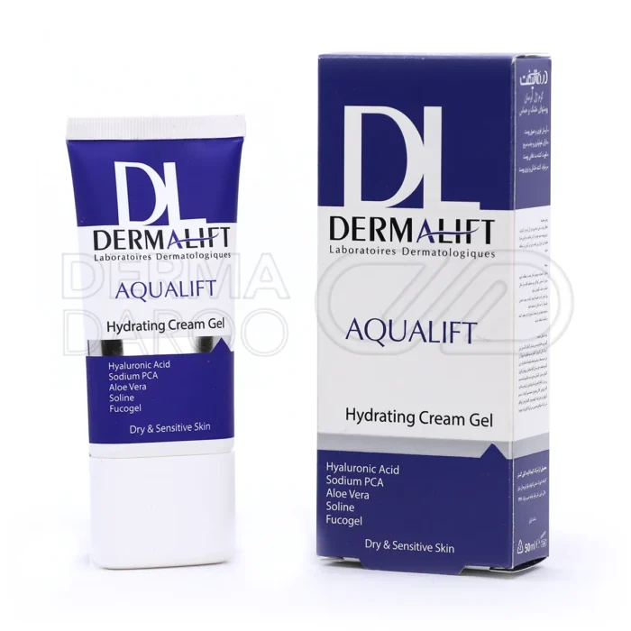 کرم ژل آبرسان آکوالیفت با بسته‌بندی شیک و بهداشتی، حاوی مرطوب‌کننده‌های قوی، آنتی‌اکسیدان و عصاره‌های گیاهی برای آبرسانی عمیق پوست.