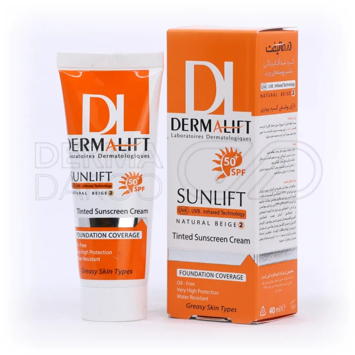 کرم ضد آفتاب رنگی پوست چرب درمالیفت 40 میلی لیتر