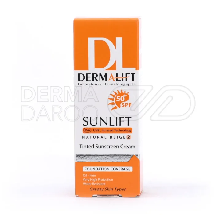 کرم ضد آفتاب رنگی پوست چرب درمالیفت 40 میلی لیتر