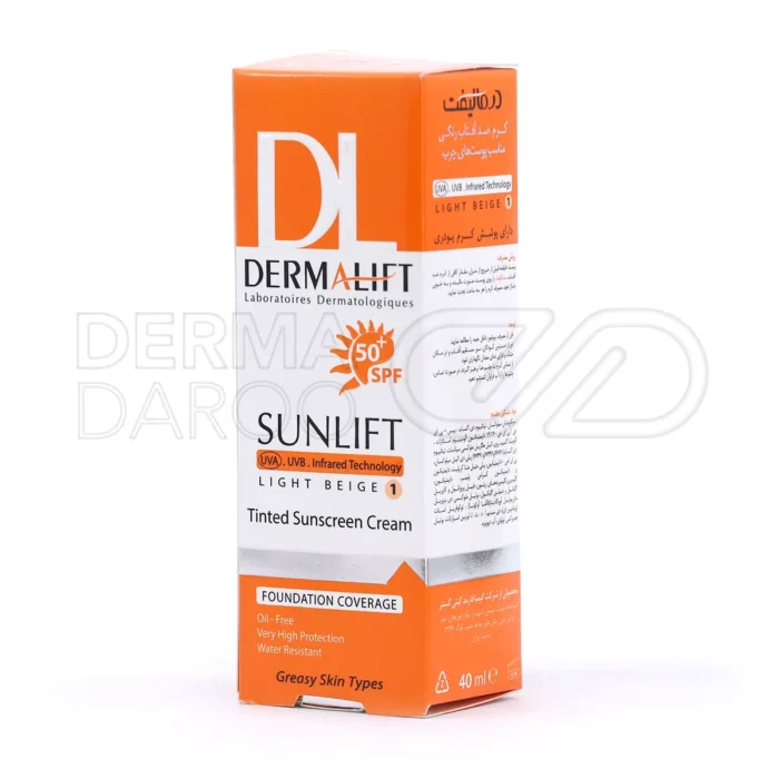 کرم ضدآفتاب رنگی درمالیفت SPF50 با جذب سریع، محافظت کامل در برابر اشعه‌های مضر و پیری پوست ارائه می‌دهد