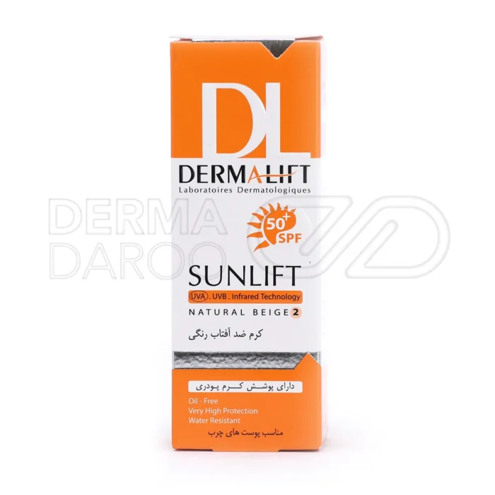 کرم ضد آفتاب رنگی پوست چرب درمالیفت 40 میلی لیتر