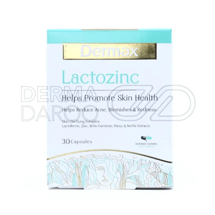 کپسول لاکتوزینک درمکس مناسب افراد با پوست مستعد جوش و التهاب، حاوی ترکیبات تقویتی پوست