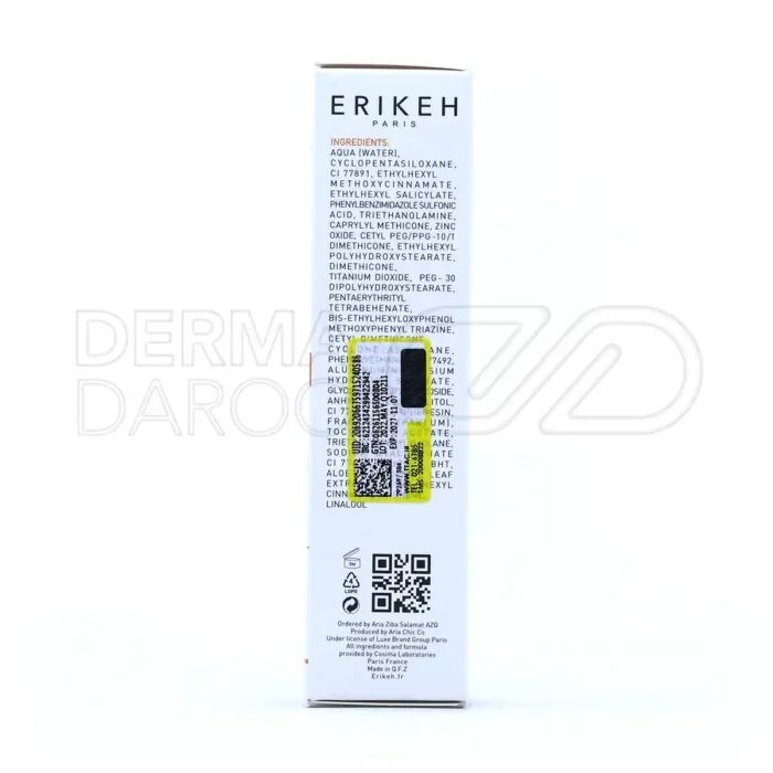 کرم ضد آفتاب و ضد لک SPF 50 اریکه ۵۰ میلی لیتر