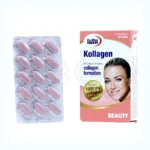 بسته قرص کلاژن یوروویتال با ۱۰۰۰ میلی‌گرم کلاژن هیدرولیز شده و ویتامین C برای جوان‌سازی پوست، تولید کلاژن و تقویت مو و ناخن