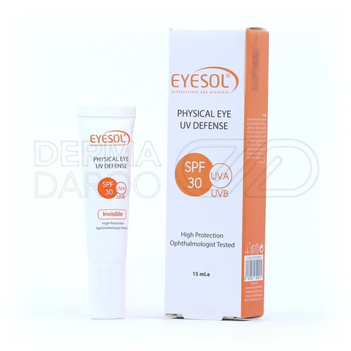 کرم ضدآفتاب دور چشم الوینا، با فیلترهای فیزیکی و آلوئه‌ورا، در تیوپی، محافظ پوست حساس، جذب سریع، فاقد پارابن.