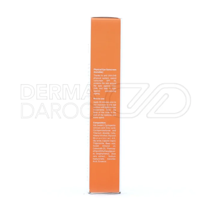 ضدآفتاب تخصصی دور چشم الوینا، با آلوئه‌ورا و تیتانیوم دی‌اکسید، فاقد پارابن، محافظ UV، مناسب انواع پوست.