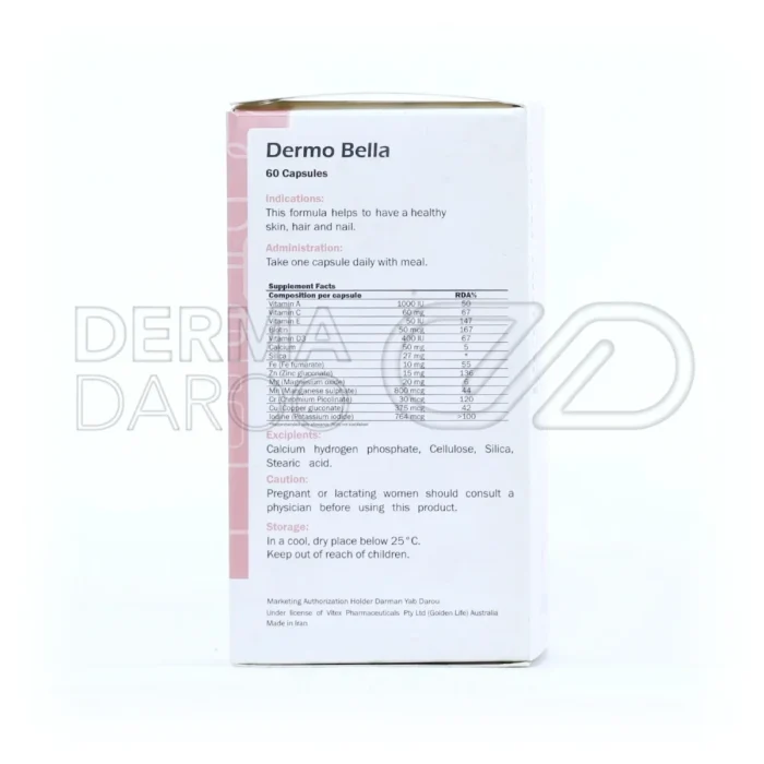 مکمل درموبلا گلدن لایف با ترکیب بی‌نظیر ویتامین‌ها و املاح؛ مناسب برای کاهش ریزش مو و تقویت رشد مو